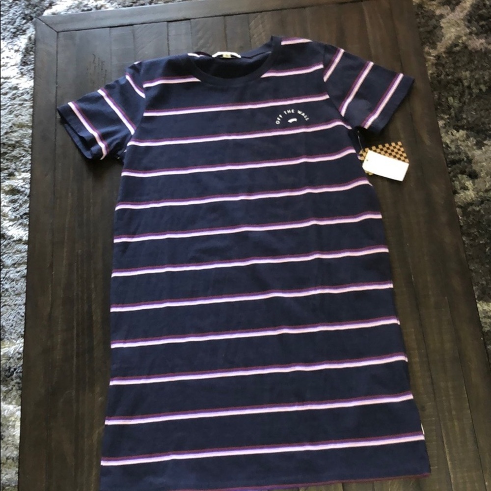 Vans Navy and Pink Striped Dress